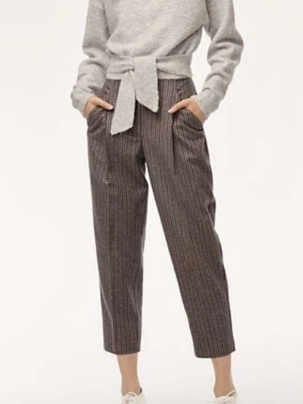 Aritzia Wilfred Chambery Pant Wool Cashmere Grey Stripe Size 10